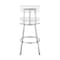 Armen Living Jinab Swivel Bar Stool in Brushed Stainless Steel with White Faux Leather 840254335318 - alternate 8
